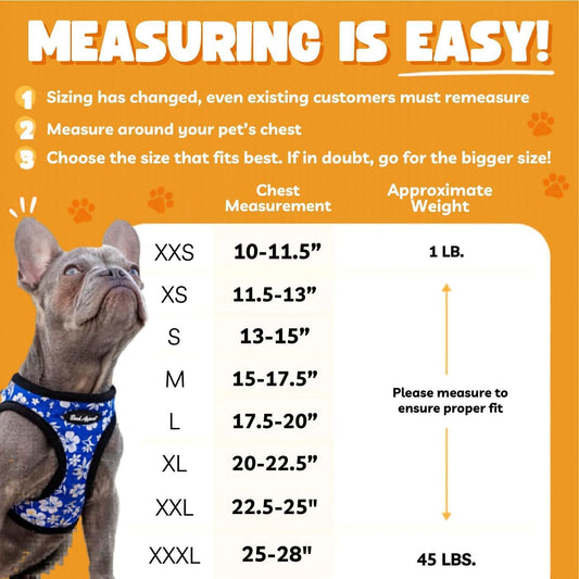 Pink Hibiscus Step-in Dog Harness for XS to Small Sized Pets – Updated Sizing, Re-Measuring is Essential – Soft Vest Harness – Anti-Choke with Adjustable Strap & Heavy Duty Clip – S