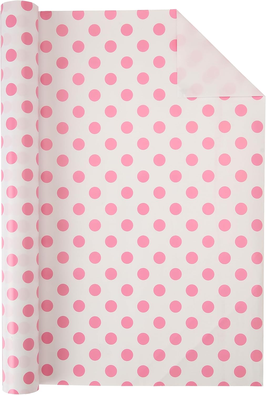 Polka Dot Wrapping Paper Roll, Mini Roll-17 Inches * 32.8 Feet, Pink Polka Dot Wrap Paper for Girls Women Grandma, for Mother's Day, Birthdays, Valentine's Day, Weddings, Anniversaries