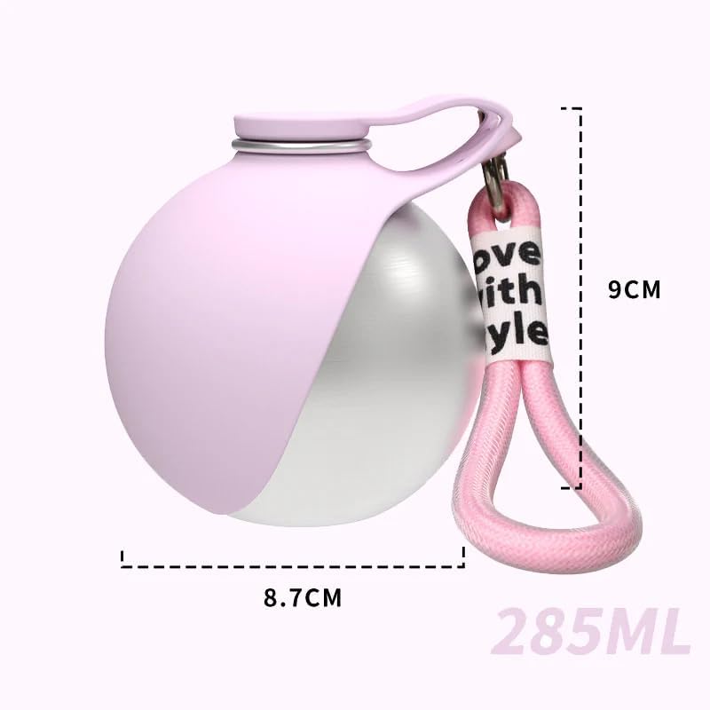 2026 New Model Pet Water Bottle-2-in-1 Portable Dog Water Bottle for Small Dogs Leak-Proof Stainless Steel Design, Ideal for Hiking, Compact Pet Drinking Bowl (Pink)
