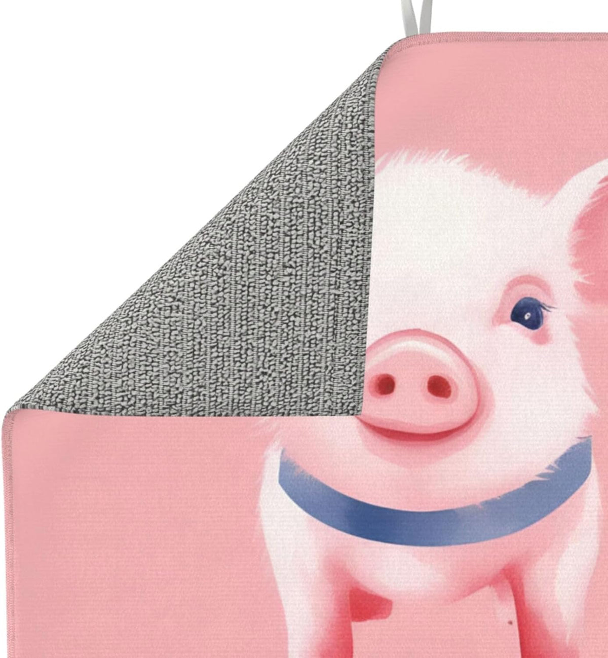 Pink Pig Watercolor Dish Drying Mat For Kitchen Counter Dry Mats Microfiber Dish Drainer Mat Protector Pad Absorbent Fast Drying Kitchen Must-Have 16x18 Inch