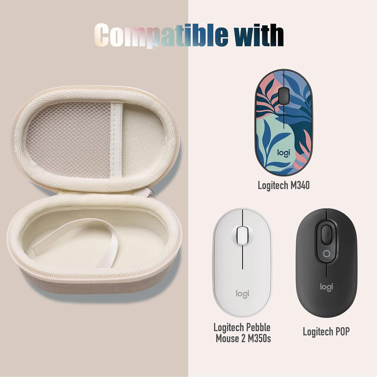 Case for Logitech Pebble Mouse 2 M350s/M350 Wireless Mouse, Pink