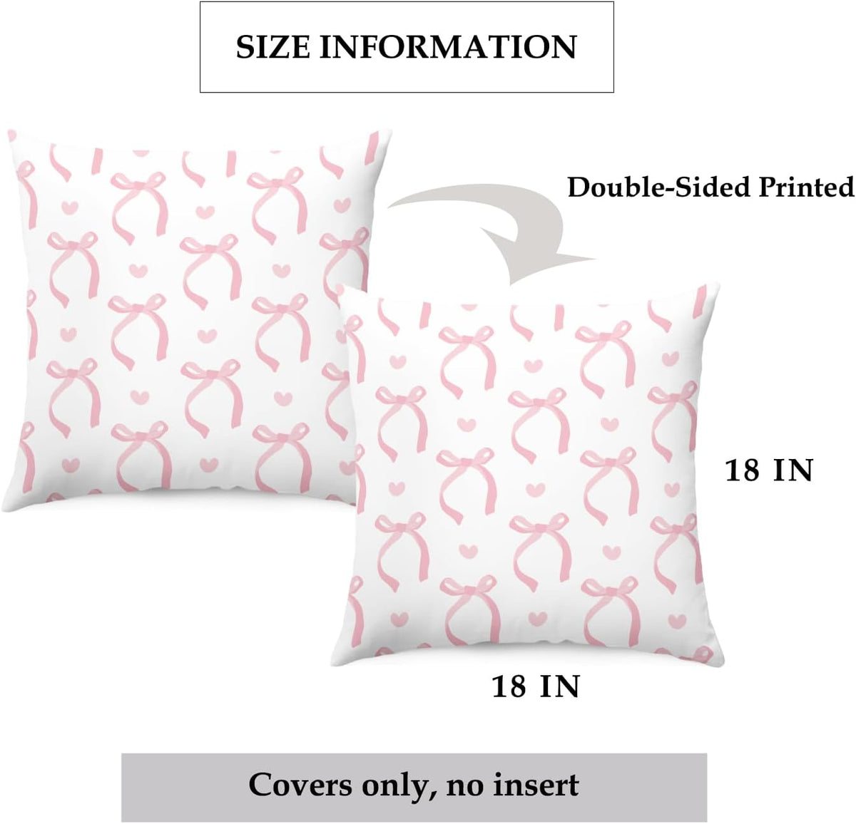 Pink Coquette Bow Pillow Cover for Preppy Room Decor