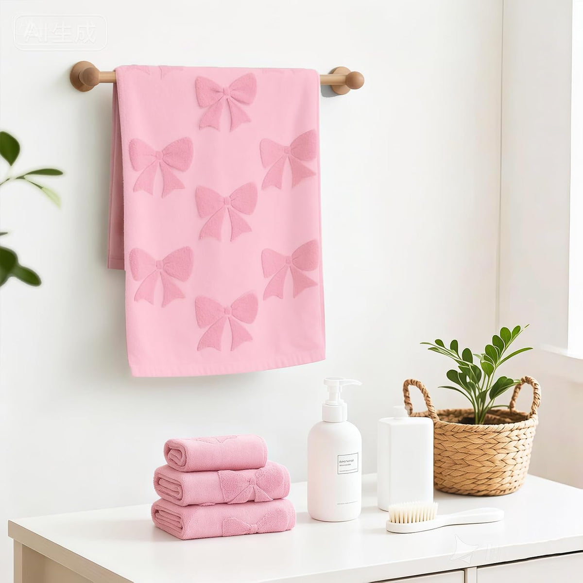 4 PCS Cotton Towel Set Contain 2 Hand Towels 14x30in & 2 Wash Coths 14x14in