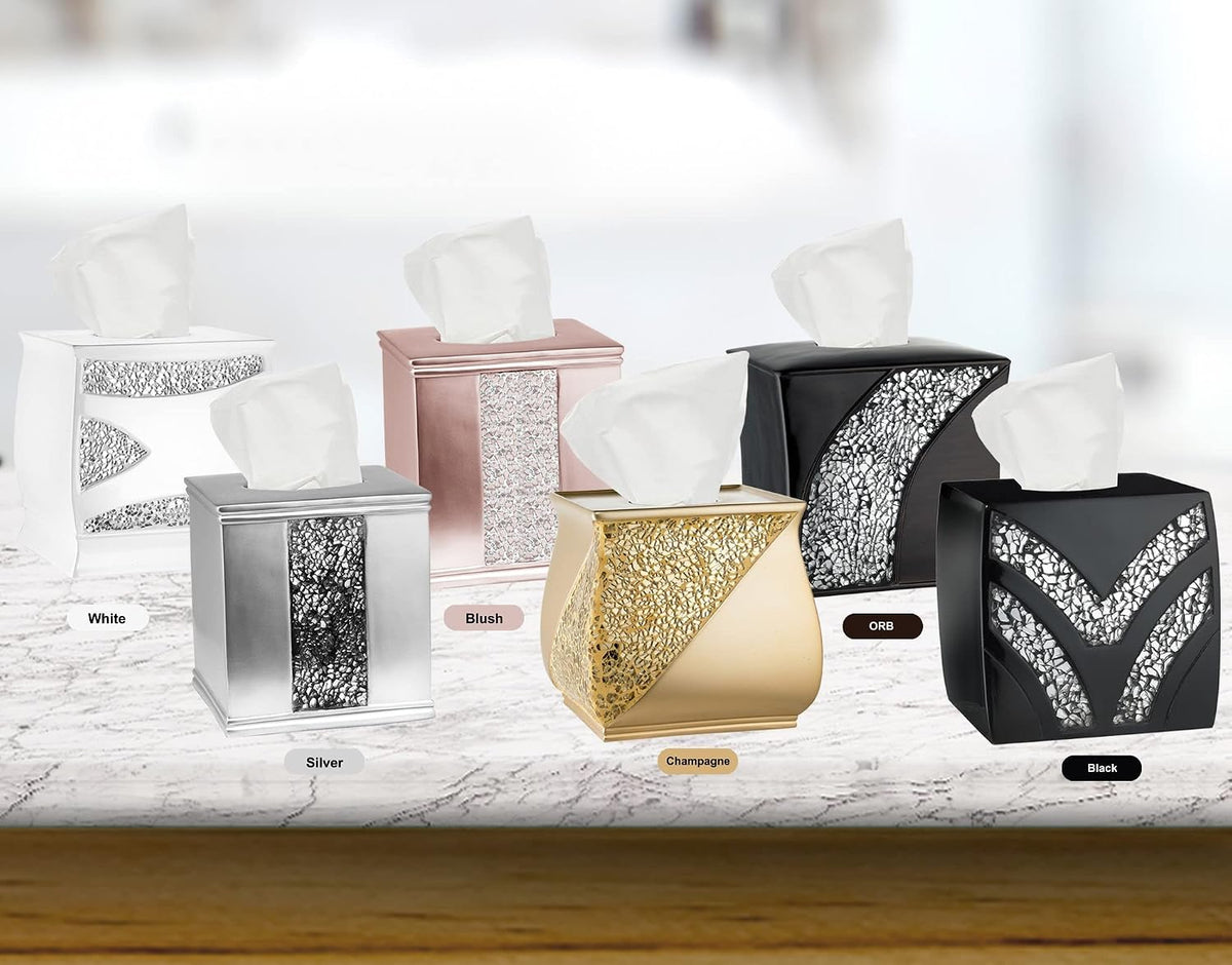 Sinatra Modern Bath Tissue Box Modern Classic Contemporary Decorative Beautiful Designs Bathroom Decor for Home Luxury Bath, Blush
