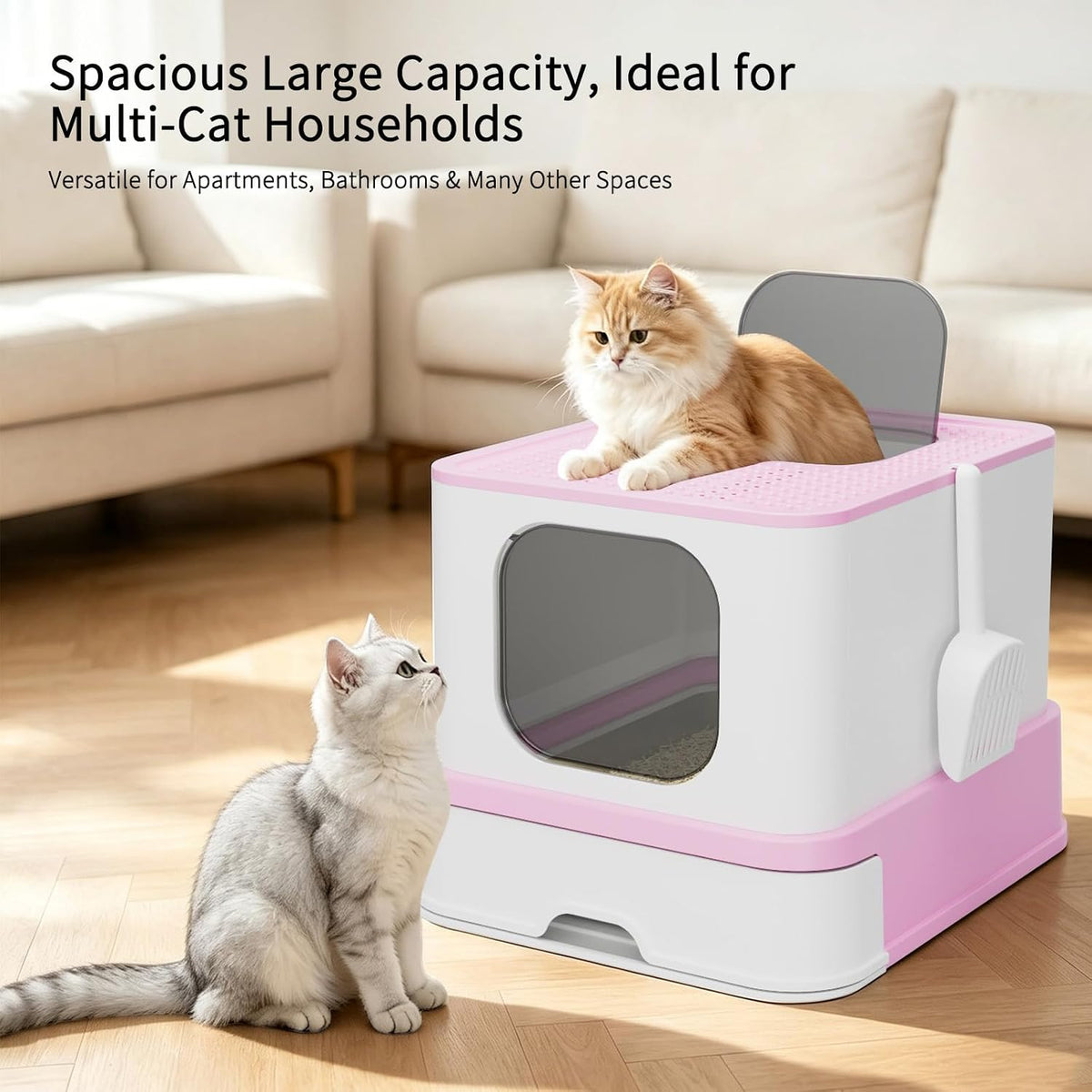 Stainless Steel Cat Litter: Covered, High Sides, Easy Clean