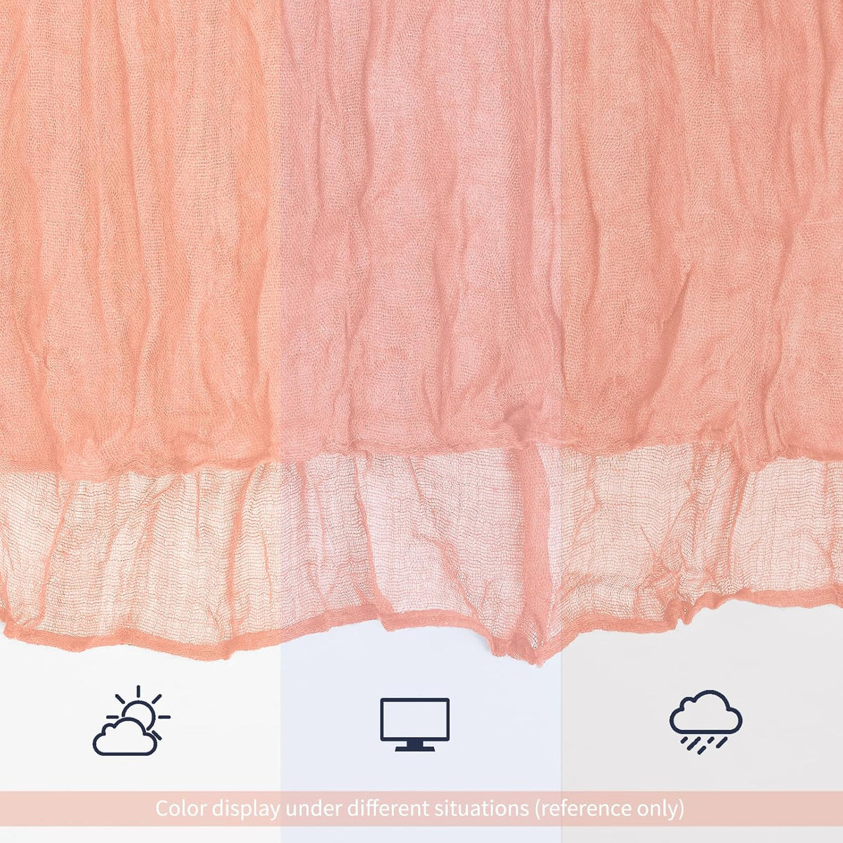 12 Pack Coral Table Runner 10Ft Cheesecloth Table Runner Rustic Gauze Table Runners Romantic Long Sheer Fabric Cheese Cloth Table Runners for Wedding Party Bridal Baby Shower