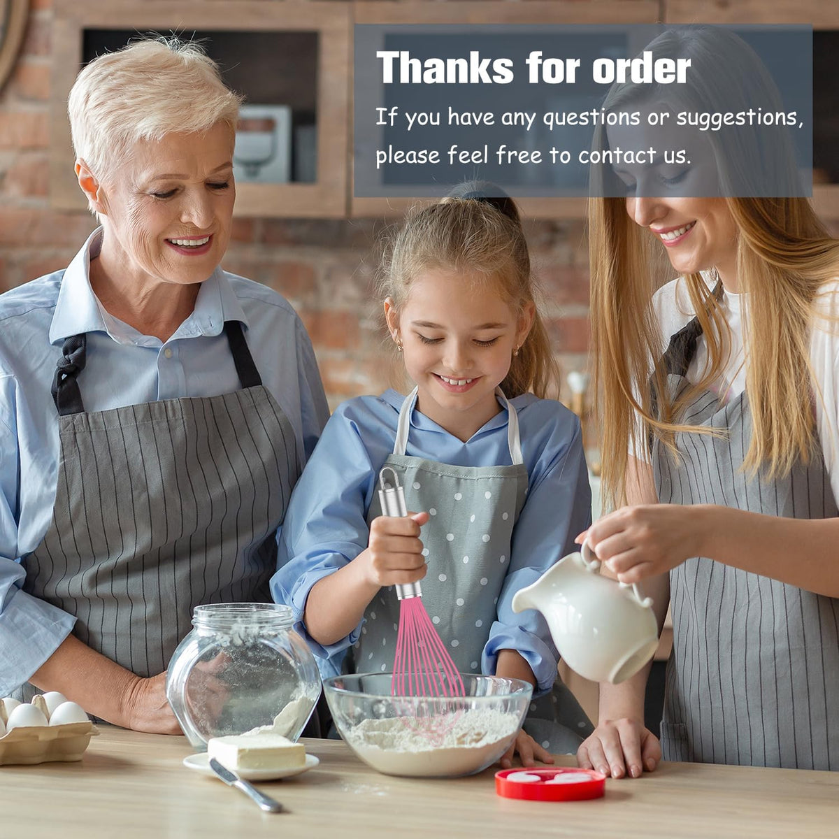 Pink Silicone Whisk Set of 3, 8/10/12 Inch, Non-Scratch