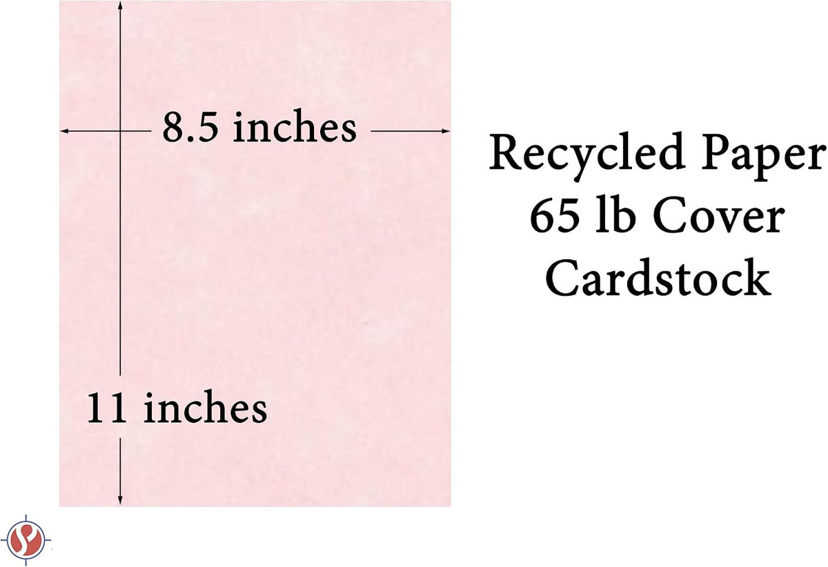 Ice Pink Stationery Parchment Recycled Paper | 65Lb Cover Cardstock | 8.5” x 11” Inches | 50 Sheets Per Pack