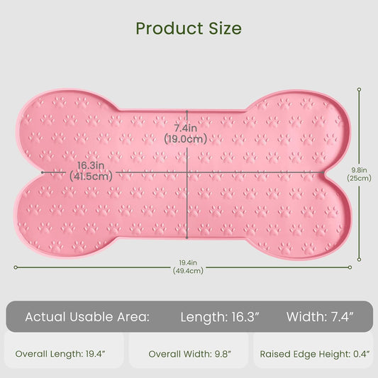 Dog Food Mat Anti-Slip Silicone Dog Bowl Mat Thicker Pet Placemat Waterproof Cat Feeder Pad with Raised Edge Puppy Kitten Feeding Mats Suitable Small Medium-Sized Dogs Cats Eating Tray