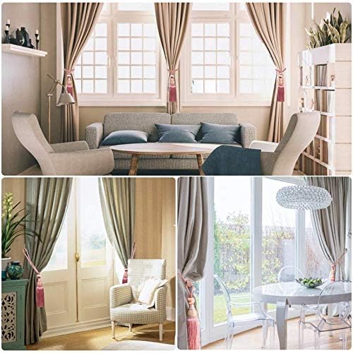 1 Pair Simple Elegant Curtain Cord Tie Drape Holdback Bedroom Curtain Buckle (Dark Pink)