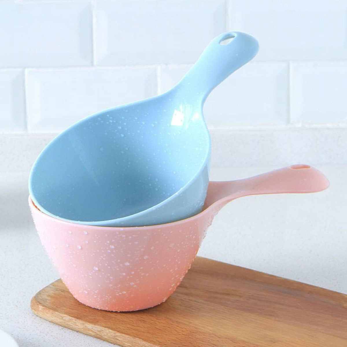 Plastic Water Ladle with Wide Handle, Multi Purpose Home Kitchen Scoop