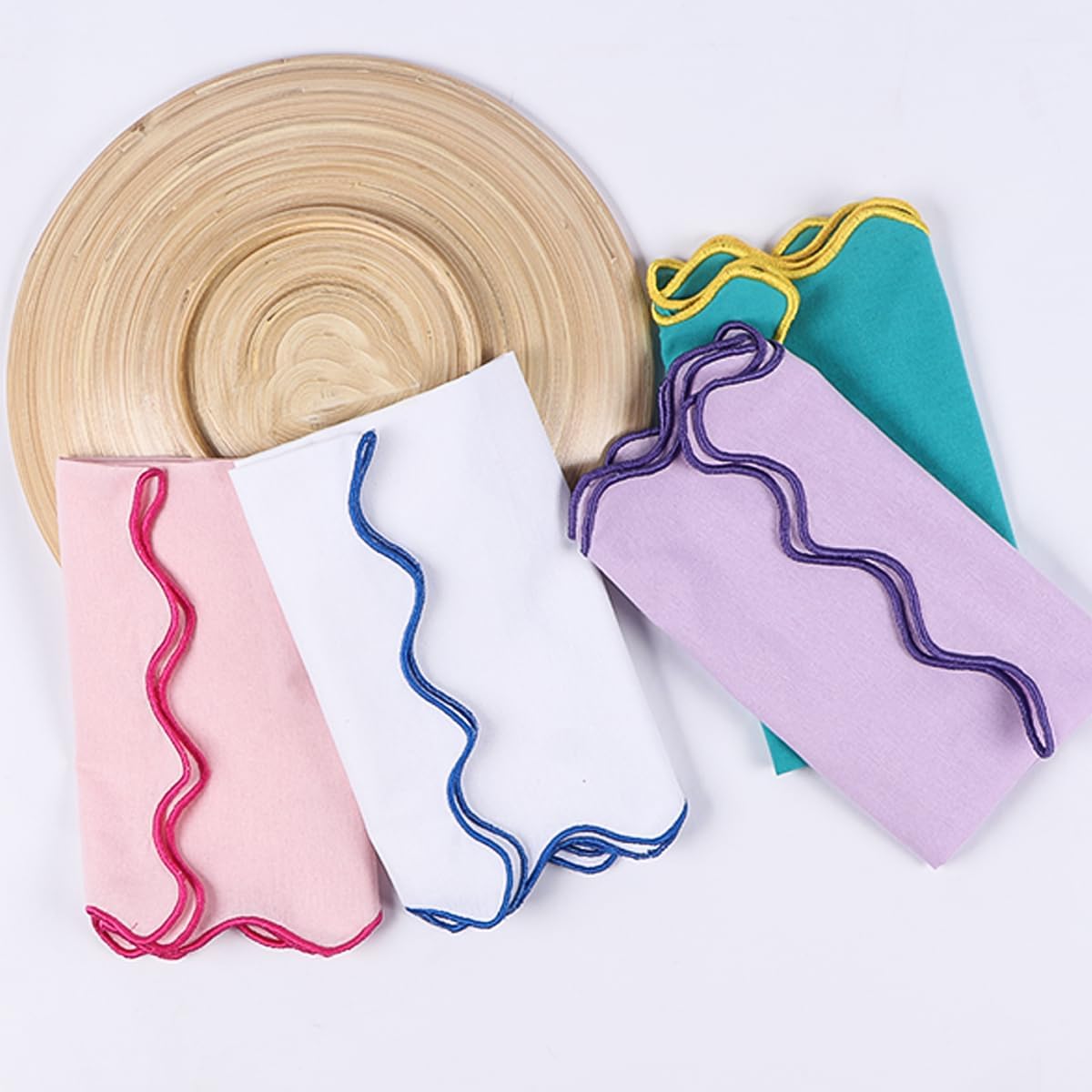 Dinner Napkins, Cotton Linen Blend Napkins Set of 4 Perfect for Parties Dinners Weddings Cocktail Christmas Cloth Napkins Washable & Reusable 18x18 (Pink, 18" x 18", 4PCS)