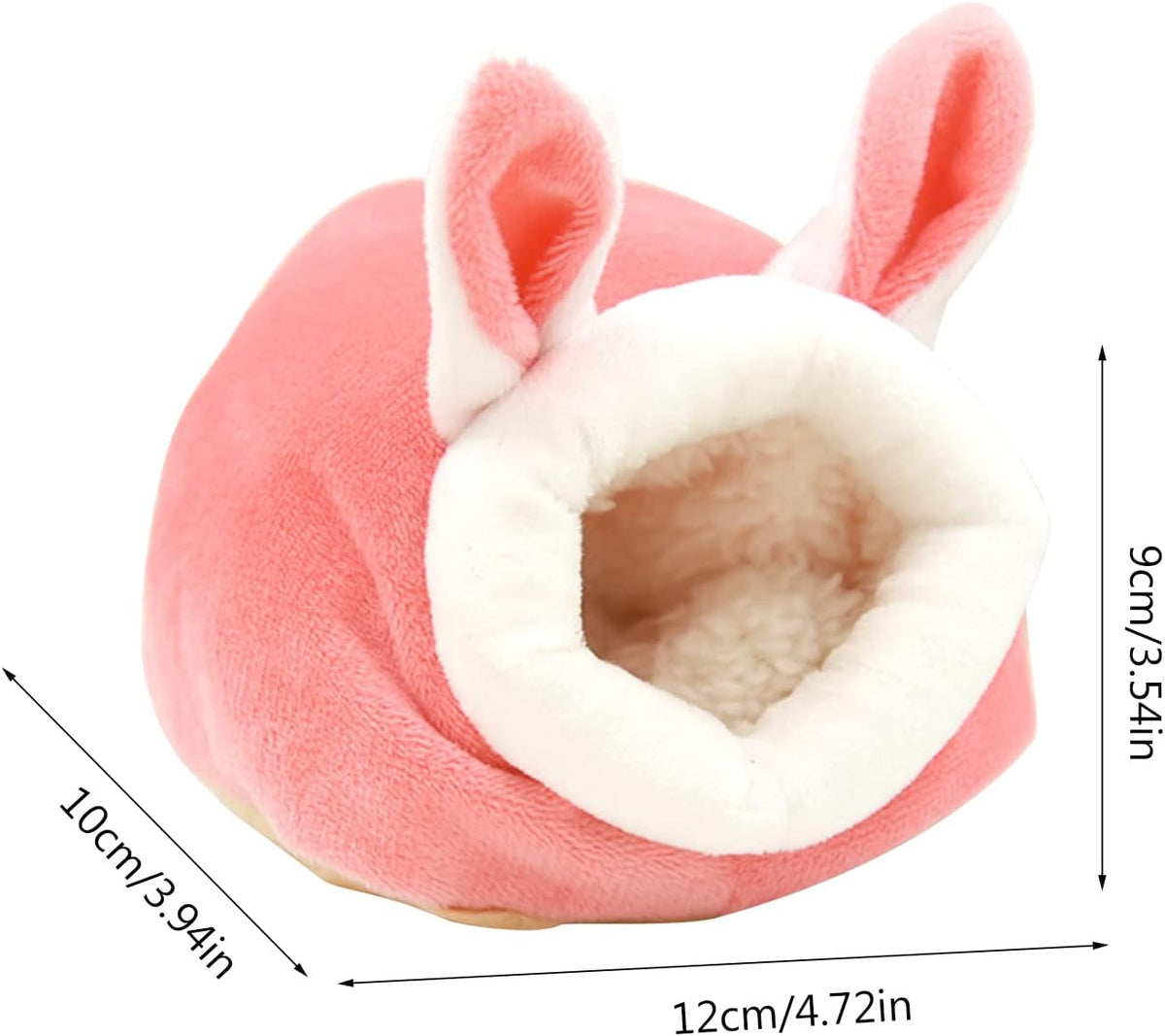 Guinea Pig Bed, Cozy Rabbit Houses and Hideouts, Washable Guinea Pig Hideout Fleece Bedding Sleeping, Winter Warm Bunny Bed House for Small Pets Squirrel Cage Accessories (1 Pcs-Pink, Small)