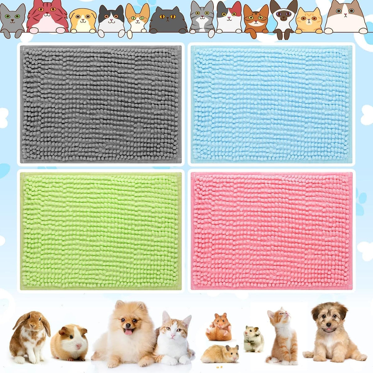 8 PCS Guinea Pig Cage Liner,Reusable Bedding for Small Animal