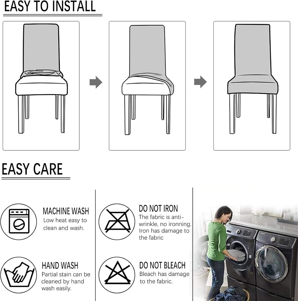 Dining Chair Covers, Parsons Chair Slipcovers Set of 4