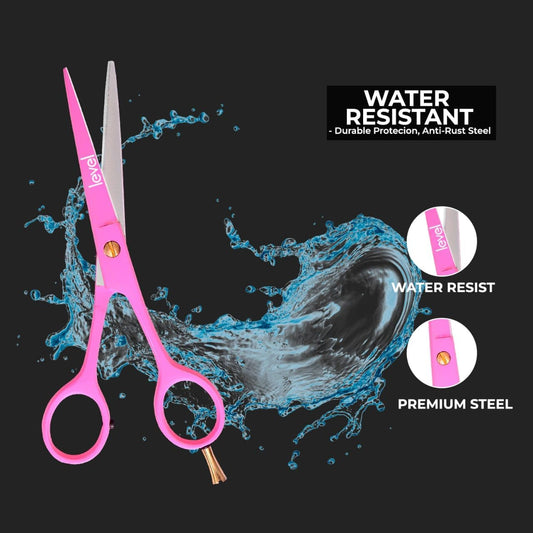 Professional Hair Scissors 6.5” - High Carbon Stainless Steel Barber Salon & Home Use Hair Cutting Scissors – Super Sharp Hair Shears Blades - Ergonomic for Men, Women & All Ages (pink, 6.5 inches)