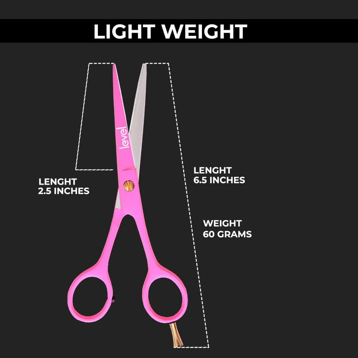 Professional Hair Scissors 6.5” - High Carbon Stainless Steel Barber Salon & Home Use Hair Cutting Scissors – Super Sharp Hair Shears Blades - Ergonomic for Men, Women & All Ages (pink, 6.5 inches)