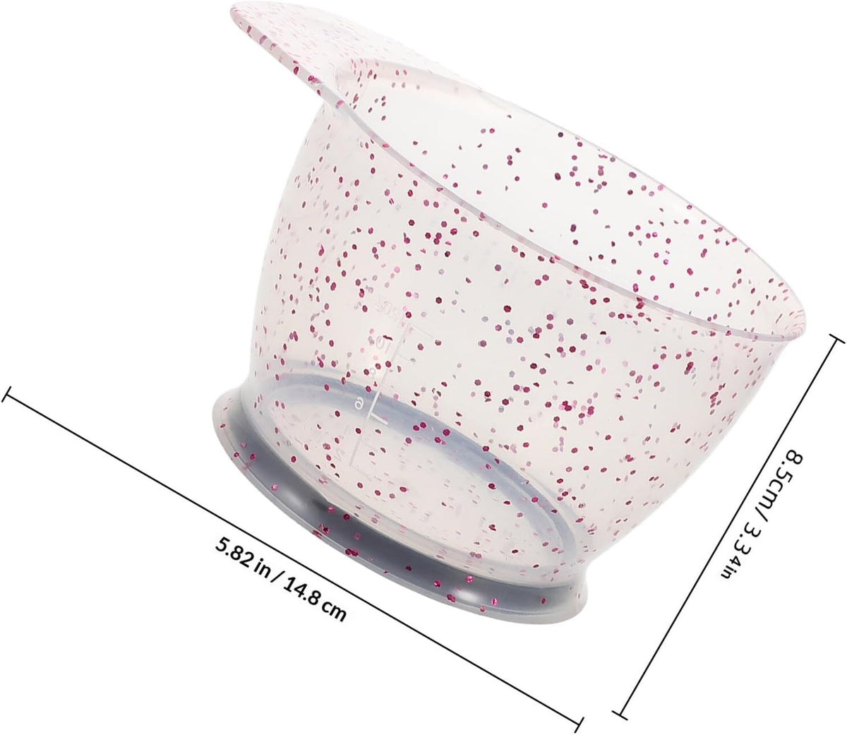 Hair Dye Mixing Bowl Plastic Hair Dye Bowls Lightweight Crystal Pink Salon Use