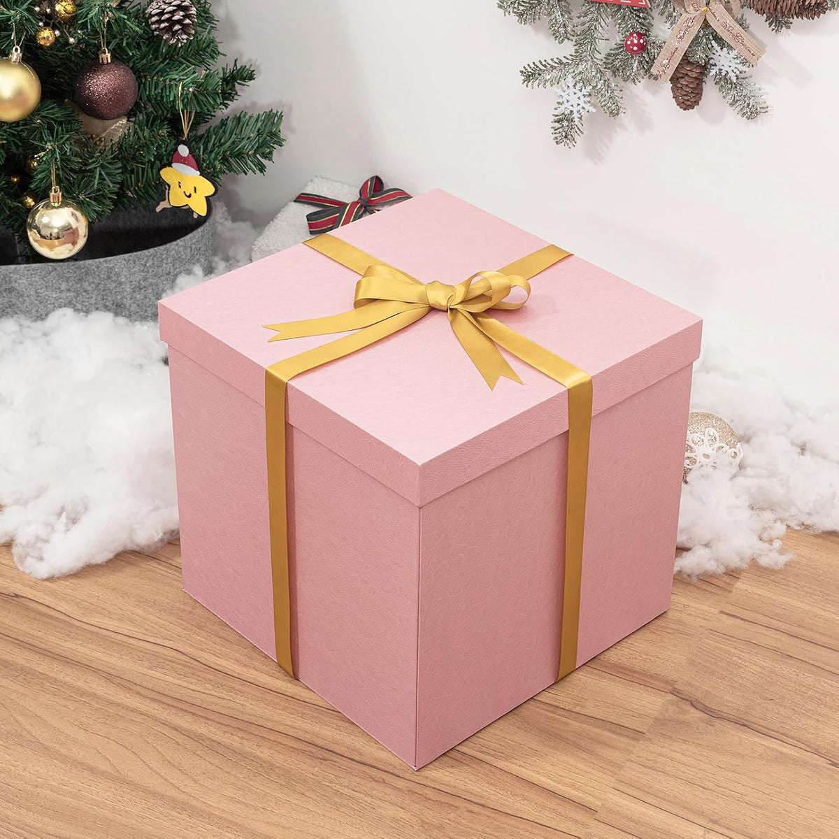 12x12x12 Inches Large Gift Box with Lid for Presents Pink 1 Pack