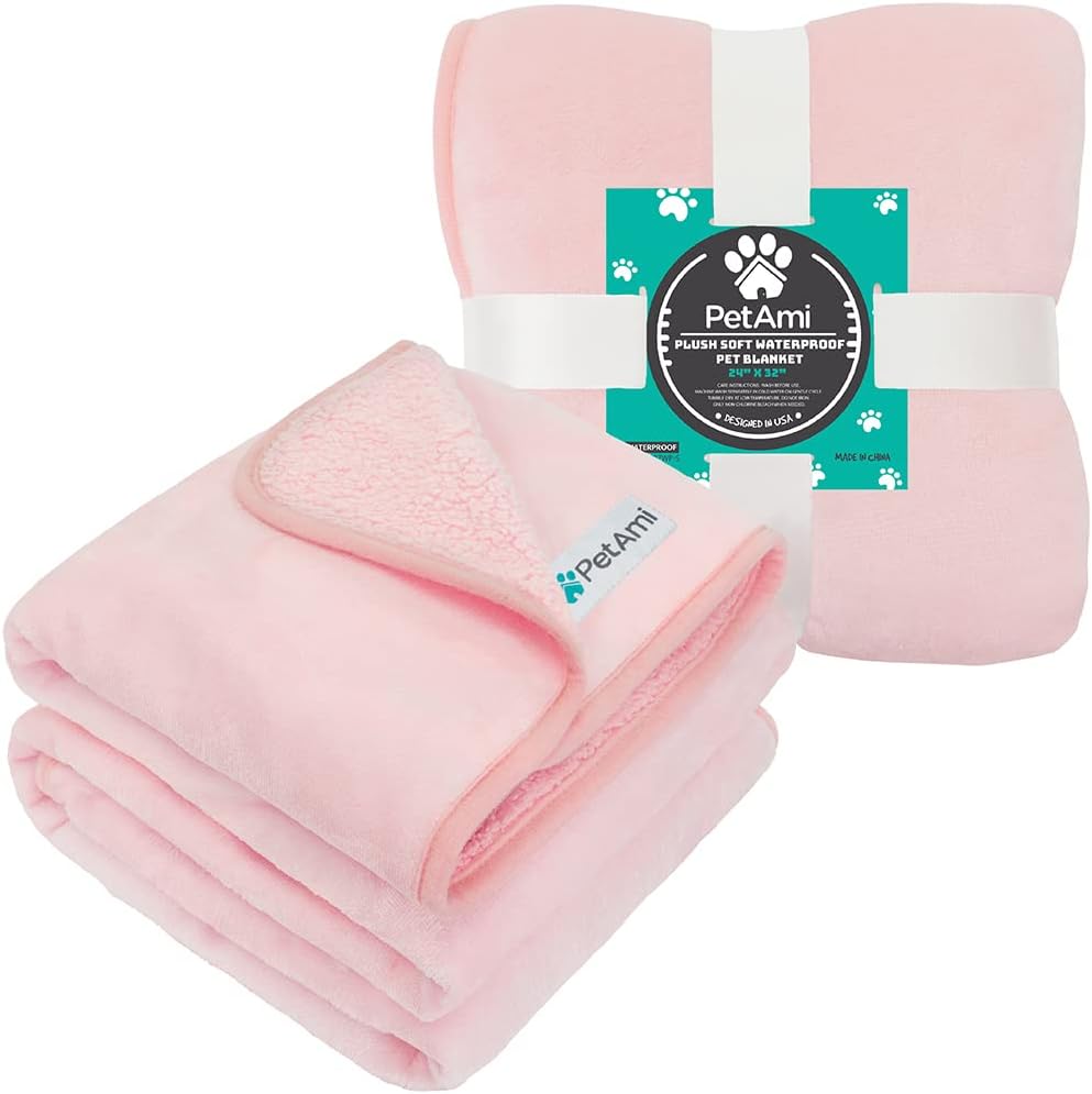 Waterproof Dog Blanket Puppy Cat Small Couch Cover, 24x32 Pink