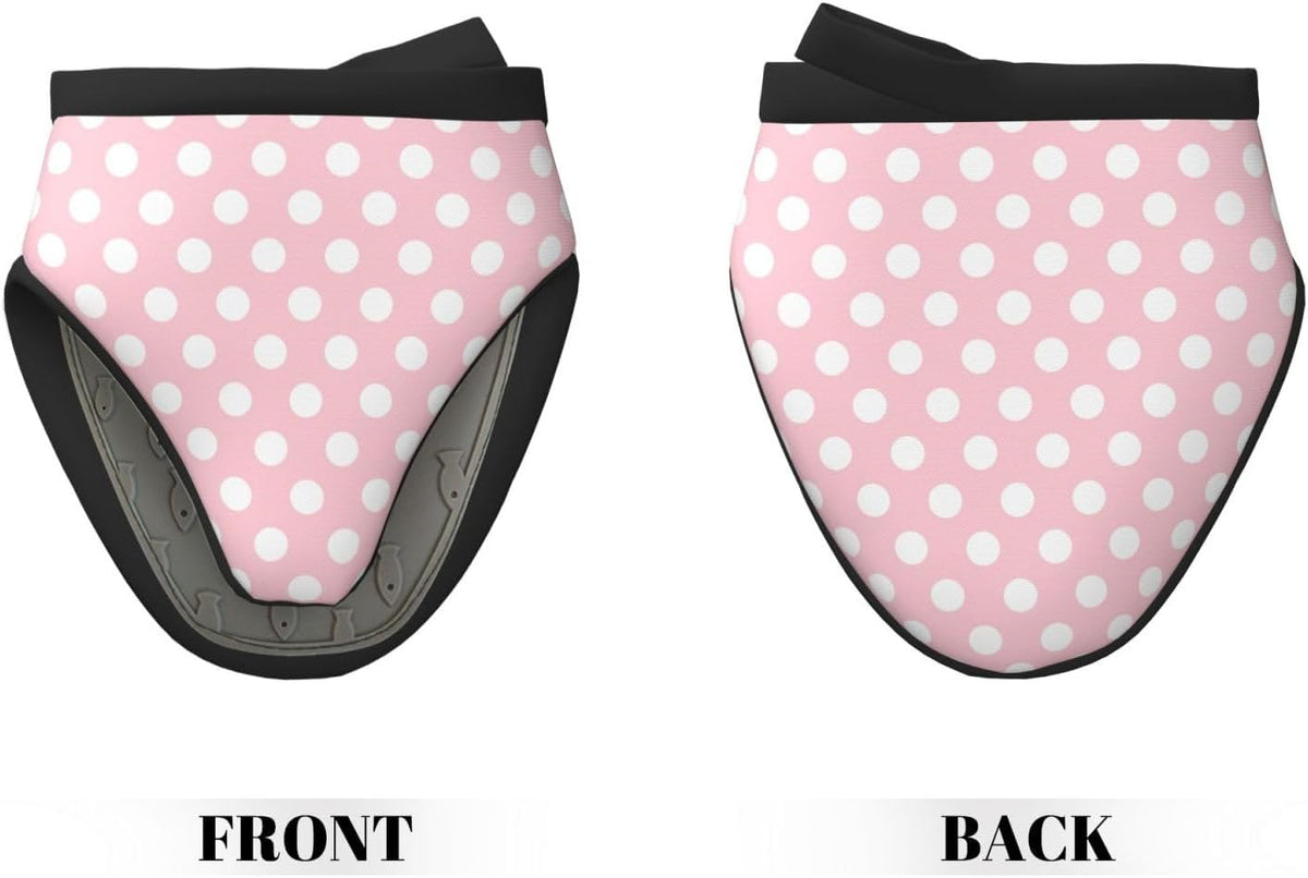 Mini Silicone Oven Mitts, Light Pink Polka Dot Print Oven Mitts Heat Resistant, Pot Holders for Kitchen Cooking & Baking Gloves