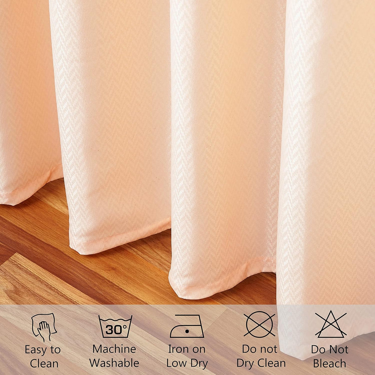 Luxury Jacquard Shower Curtain ZZ Peach 72x72 in | Rustproof, Wrinkle-Free, Water-Repellent & Machine Washable | Elegant Heavy Fabric for Bathroom Decor & Bathtub Use