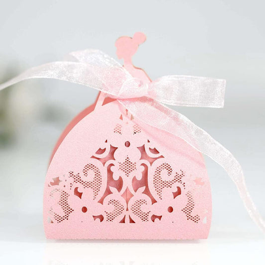 Katutude 50 Pcs Wedding Favor Boxes Baptism Favor Boxes Chocolate Candy Gift Box Small Empty Candy Box Paper Gift Boxes for Bridal Shower Anniverary Birthday Party