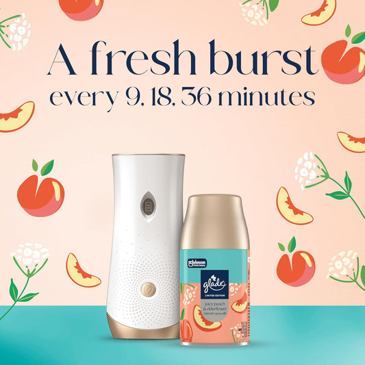 Automatic Spray Refill, Juicy Peach & Elderflower, Scented Air Freshener for Home and Bathroom, 6.2 Oz