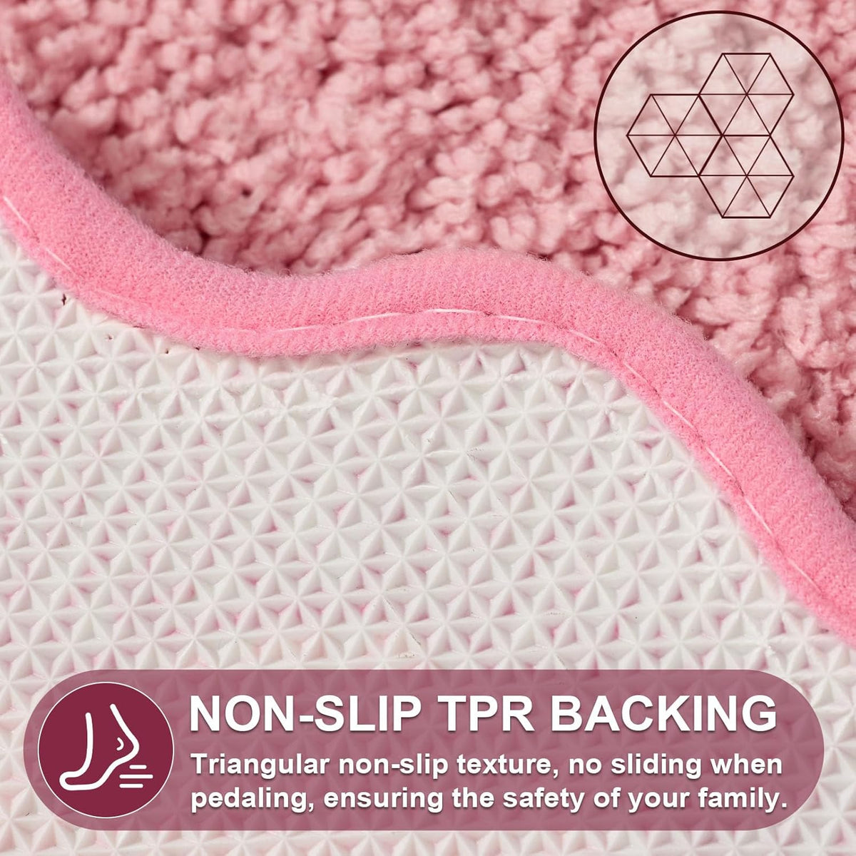 Long Cute Scalloped Bathroom Rugs Runner, Fun CandyPink Plush Microfiber Scallop Bath Mats Non Slip Washable Quick Dry Absorbent, Rug Carpet for Bathtub Sink Laundry Room Bedroom, 24x59
