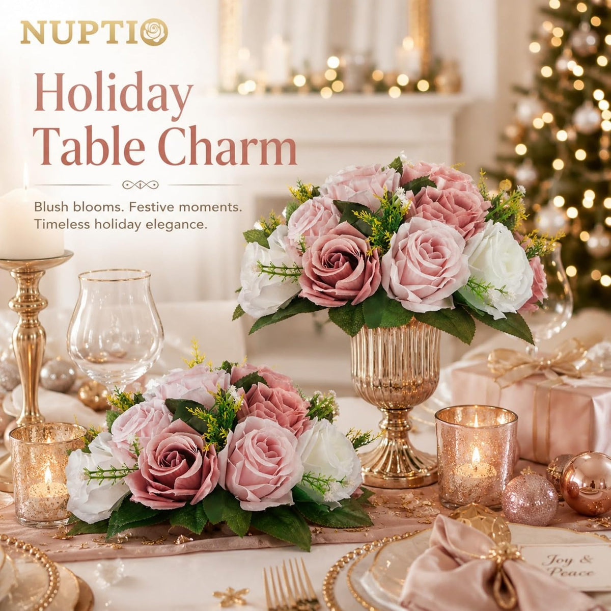 Flower Balls for Table Centerpieces: Dusty Pink & White Fake Flowers