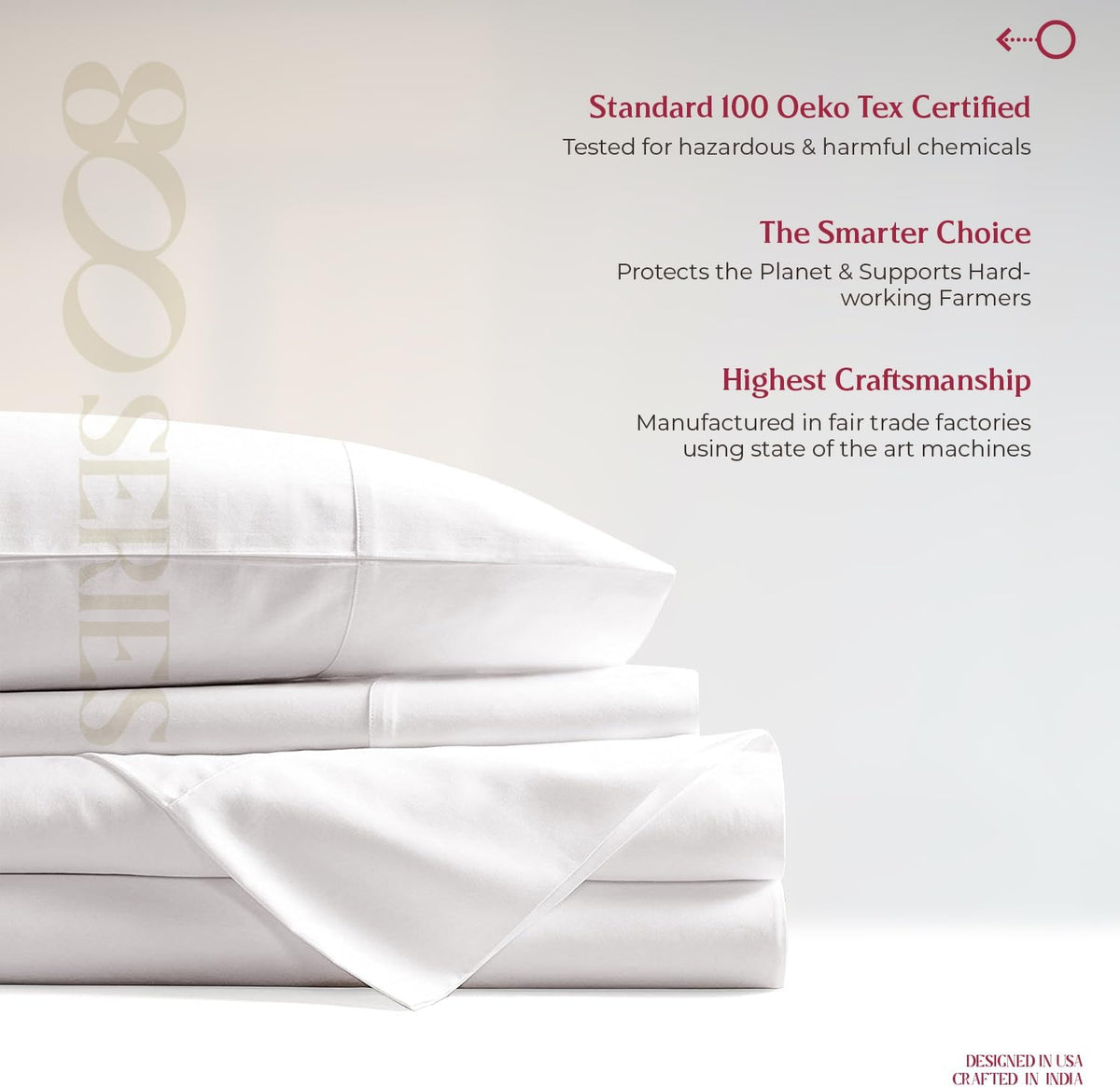 Egyptian Cotton Pillow Case Queen Size - Luxury 800 Series High Thread Count Pillowcases Set of 2 (Blush), Soft Cooling & Breathable Hotel Quality Pillowcases - Tranquil Collection