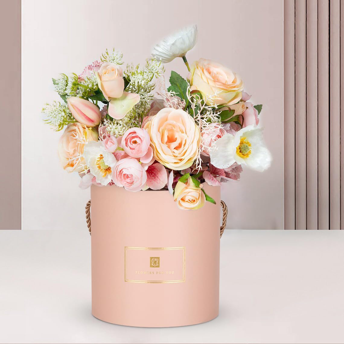 Pink Gift Box with Lids Set of 3 Round Nesting Gift Boxes for Presents 3 Assorted Sizes Flowers Arrangements Box for Gift Giving Christmas Valentine Thanksgiving Mom Gifts Present Wrapping