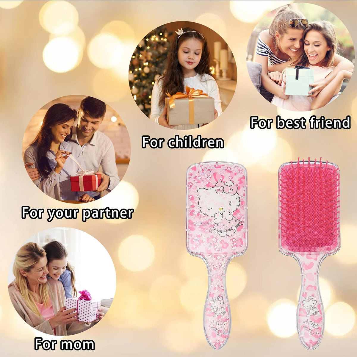 Cute Hair Brush for Women & Girls, Glide Through Tangles with Ease for Thick Curly Thin Long Short Dry & Wet Hair (Pink)