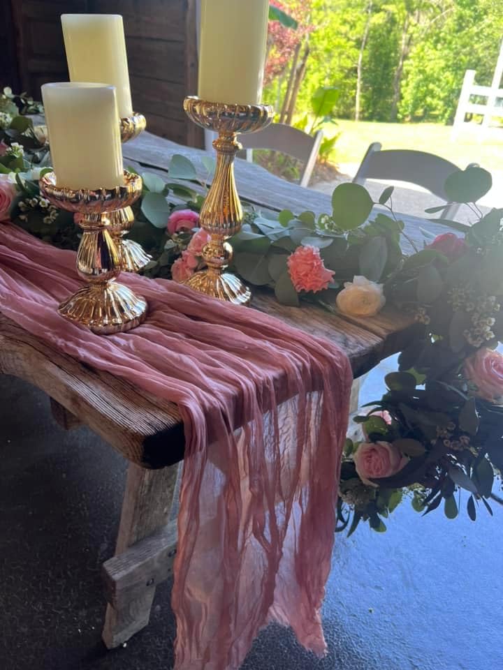 Cheesecloth Table Runner Light Pink 10FT Gauze Rustic Cheese Cloth Dining Table Decor Runners Long for Mother's Day Party Wedding Bridal Easter Birthday Decorations 1Pack 35x120 Inches