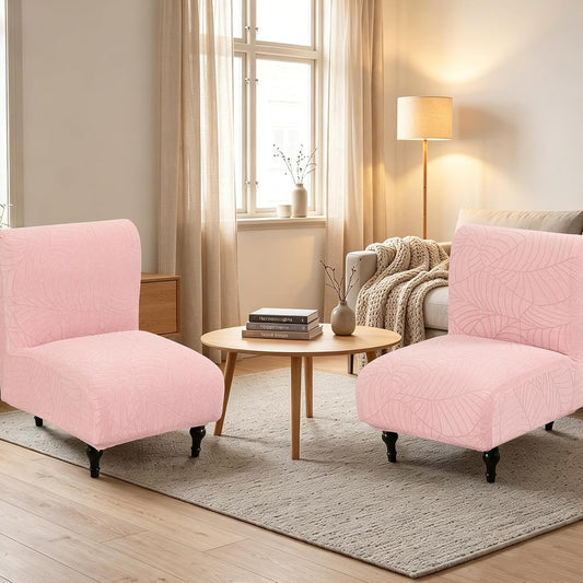 Armless Accent Chair Cover Slipcover for Living Room,Pink