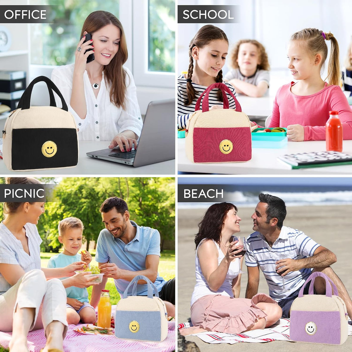 Kids Lunch Bag Lunch Box for Teen Girls Boys Back to School (Light Pink)