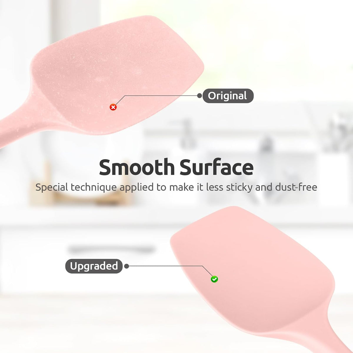 Silicone Spoon Spatula, 600°F High Temp Spoonula, 11.38", Pink