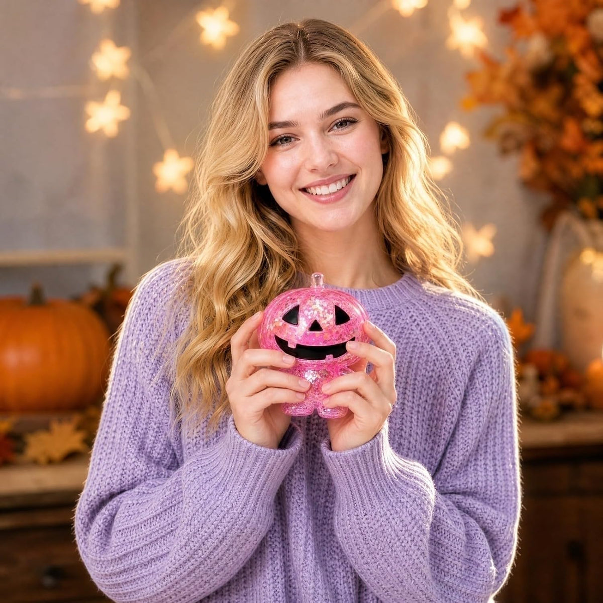 Halloween Pumpkin Slow Rising Stress Figure Transparent Glitter Sensory Soft Slow Rising Stress Ball - Stress Relief Dumplings for Halloween Party Favors