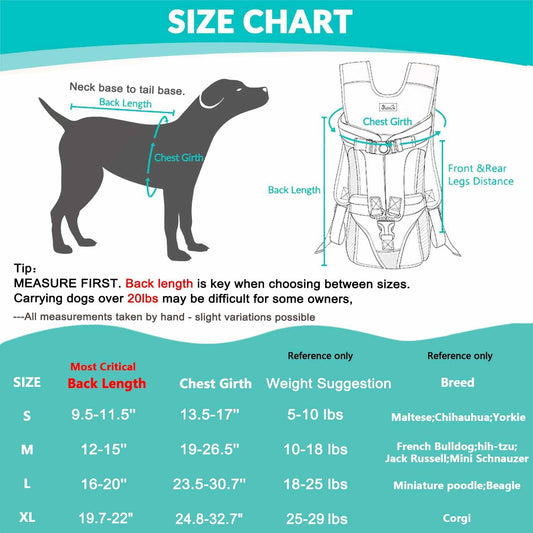 Lukovee Dog Backpack Carrier, Legs Out Easy-fit Dog Front Carrier for Small Medium Dogs, Adjustable Hands Free Dog Chest Carrier for Hiking Cycling (Pink,Medium)