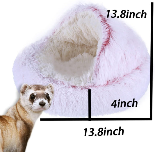 Ferret Bed Cave and Hideouts,Ferret Hideaway Bed Accessories for Cage Ferret Beds and Hideouts (Pink)