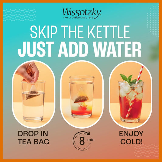 Peach Verbana Cold Breeze, Cold Brew Iced Tea (18 Tea Bags) | Caffeine-Free | Herbal Tea | Kosher | Cold Water Brewing