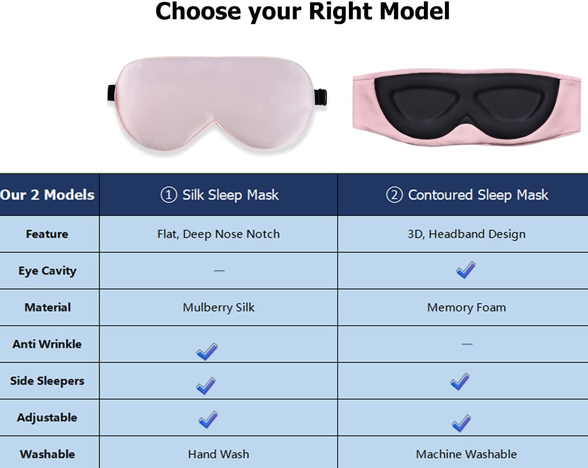Mulberry Silk Sleep Mask, Cool and Smooth, Pink