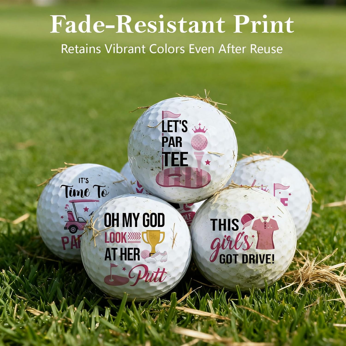 6Pcs Funny Golf Balls Set for Women, Men, Practice Golf Balls for Men