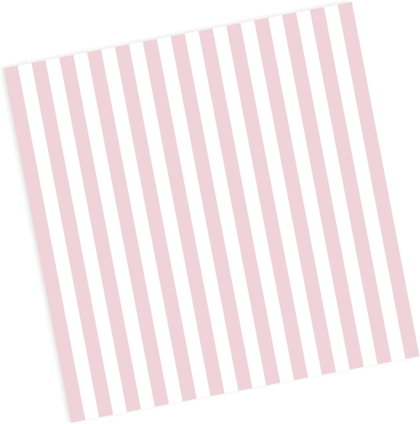 Pale Pink Cocktail Napkins Striped Paper Cocktail Napkins (Non-Toxic Ink) girl baby shower party decorations light pink and White blush Disposable Napkin set (50ct) 5" x 5"