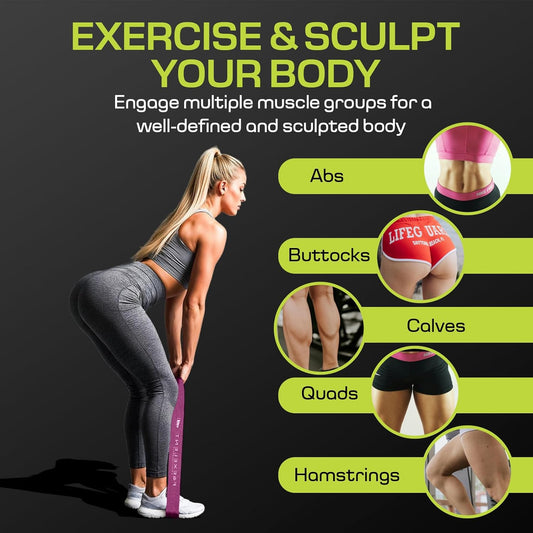 Short Fabric Resistance Bands for Working Out, 5 Strength Levels
