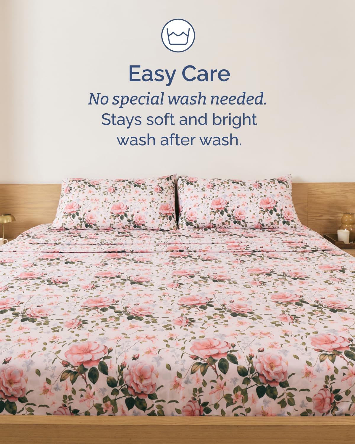 Queen 4 Piece Floral Sheet Set - Soft, Breathable & Cooling - Secret Garden