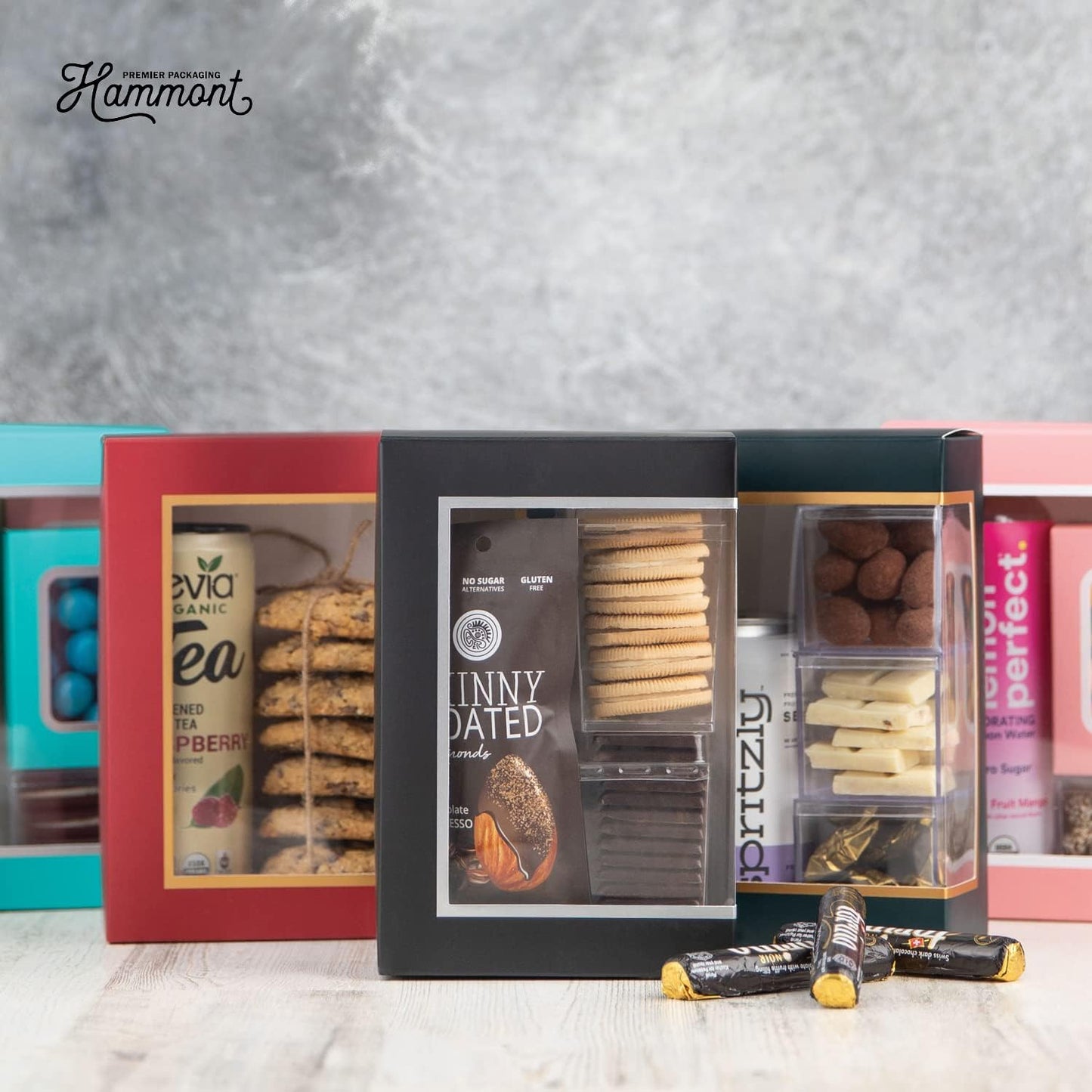 Hammont Cookie Boxes for Gift Giving - 6 Pack-Small Bakery Boxes – Decorative Pastry Boxes with Window, Baby Shower Party Favors, Chocolate Gift Box - Thank You Gift Treat Box 5x 2.5"x7.5" (Pink)