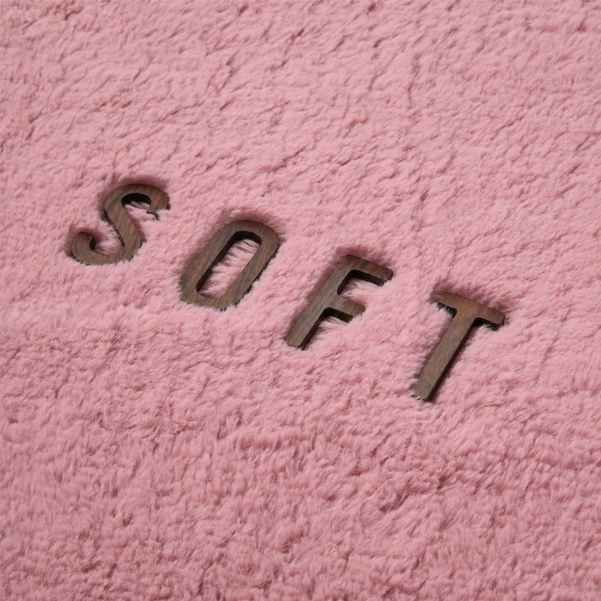 6x9 Ft Blush Pink Fluffy Area Rug for Living Room, Washable