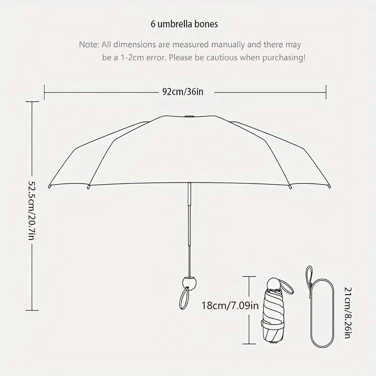Mini Travel Umbrella with Umbrella Case