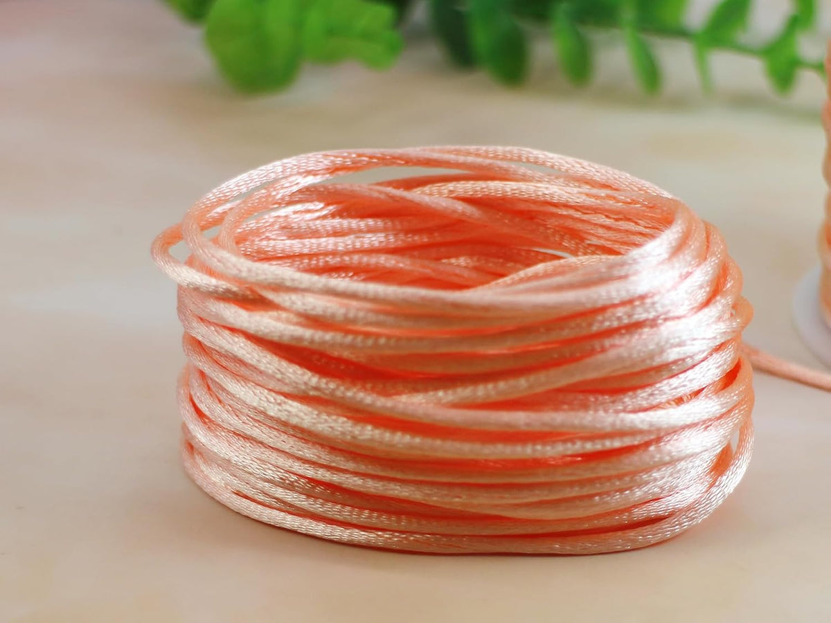 2.5mm Peach Nylon Rattail Satin Cord 300ft for Bracelet